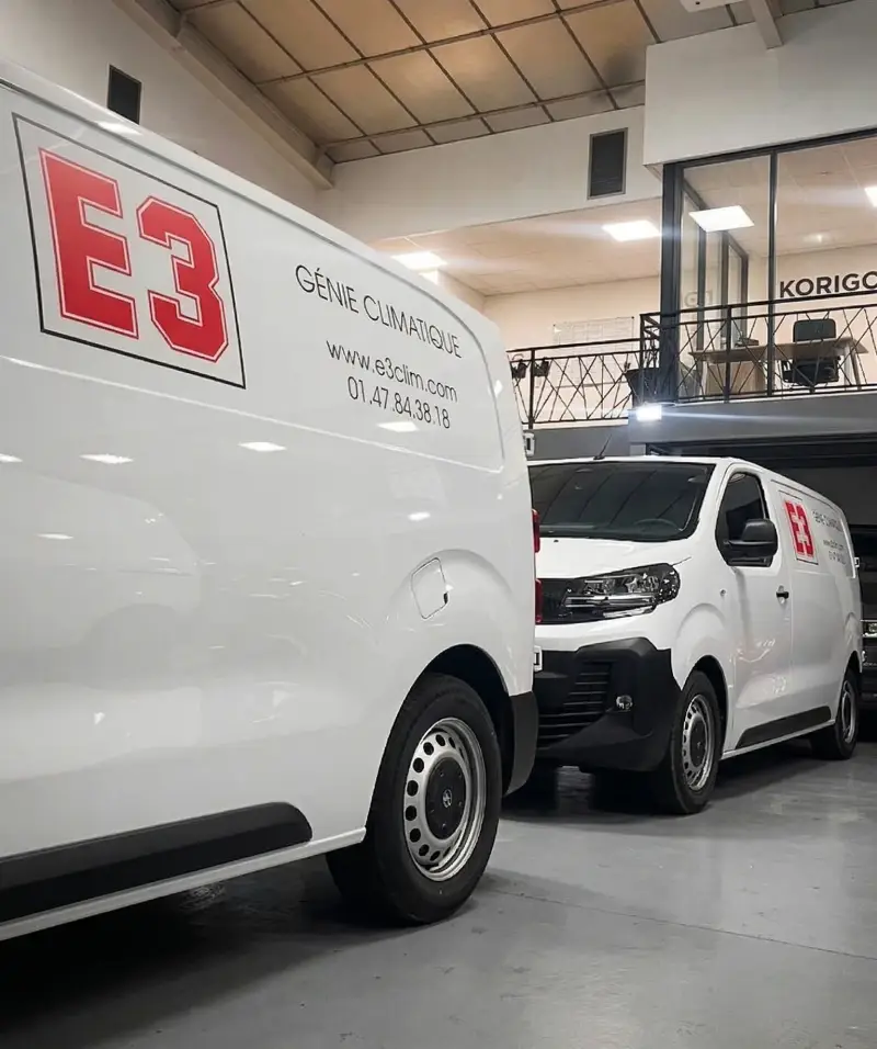Marquage publicitaire de la flotte d’entreprise E3 Génie Climatique
