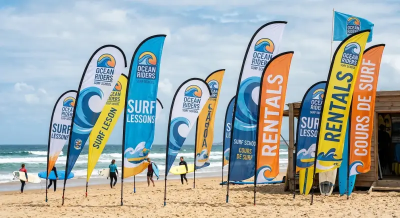 Drapeaux & oriflammes - Signalétique extérieure | Monsieur Sticker